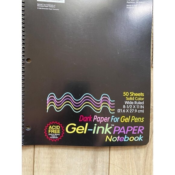 Vintage 1999 Riverside Acid-Free Gel-Ink Dark Paper Notebook 4 Black 1 Blue READ - Picture 7 of 10